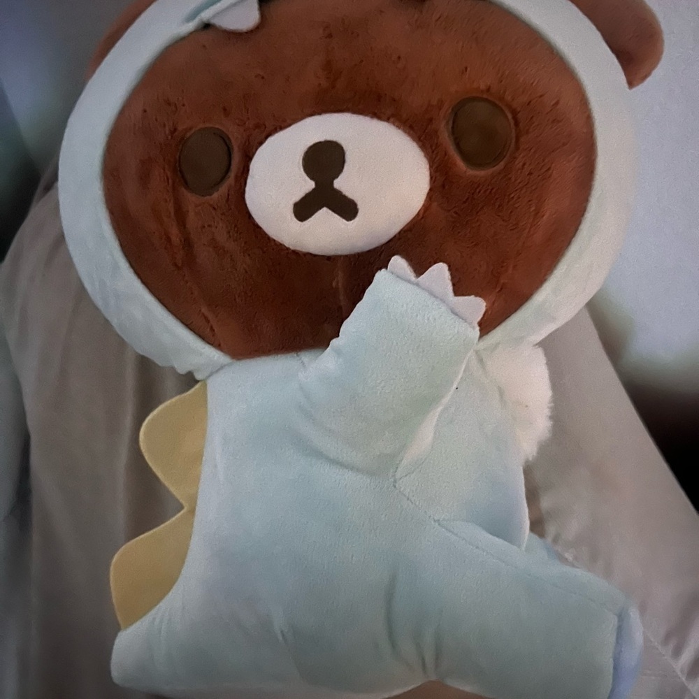Round 1 San-X Rilakkuma Chairoikoguma Blue Dino Plush 16” New with Tag GS9899